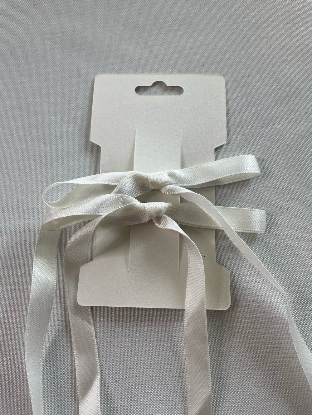White Satin Ribbon Hair Bows - Women's Accessory
